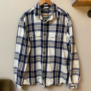 Express Blue and White Plaid Men's Shirt